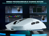 SOLAKAKA SM820 Wireless Gaming Mouse with RGB Charging Dock,24000 DPI Tri-Modes Wireless Mousewhite V1300-SM820-WHITE