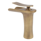 Bathroom Sink Faucet Antique Single Span Brass Waterfall Under Counter Basin Mixer Tap for Cold and V1294-YM0626-3112220096011