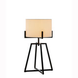 Modern Scandi Metal Dimmable Table Desk Lamp Light w/ Linen Shade - Matte Black V563-75182