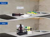 Allecta - Sponge holder and organizer for sink - Draining rack and soap dish with brush holder V1189-WXFBOL-146-1