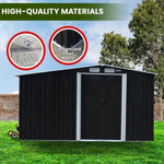 Wallaroo Garden Shed with Semi-Close Storage 4*8FT - Black GSS-BSW-48S-BK