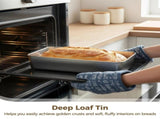 2PCS Loaf Tins, 12" x 5" x 2" Stainless Steel Loaf Pans with 20 Papers, Deep Cake and Bread V1369-AZ3-W-08811