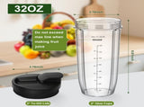 Blender Cups Replacement Parts for Ninja, 32oz Cups with Sip & Seal Lids,Compatible with Ninja Auto V1258-DP02-F-805