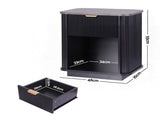 Artiss Bedside Table with 1 Drawer Side Table Black Nightstand FUR-Z-BS-05-BK
