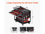 5-Tier Tool Cart with Wheels, 400 lbs Load Capacity, Rolling Work Cart with 2 Drawers & Pegboard, V952-DGNGJCHCLYG22CMU5V0