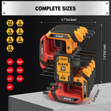 14Pcs T-handle Allen Wrench Set Metric & SAE Portable Hex Key Long Arm Allen Key V465-70209