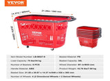 Shopping Baskets, 6PCS, 39L Shopping Carts with Handles, Plastic Rolling Shopping Basket with V952-GXLGSGWLGXLG01IDOV0