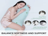 Pea Pod Shape Body Pillow for Adults Full-Body Support Side Sleeper Pillow, Pregnancy & Back Pain V1107-CS-WDJRTBZ
