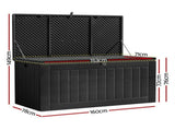 Gardeon Outdoor Storage Box 830L Container Lockable Bench Tool Shed All Black OSB-S830-ABK