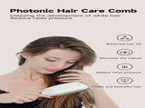 White Advanced 3-in-1 Scalp & Hair Care Massage Comb - Red Light Therapy, EMS Microcurrent & V888-ELOSUNG27733