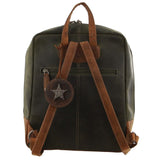 Billy The Kid Olive Leather Western Backpack Bag V563-BTK-24