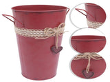 Metal Bucket Planter 1-Pack Vintage Style Storage Container V1192-AZ-W-26792
