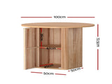 1M Artiss Dining Table Storage Base FUR-U-DTAB-RD-WD-AB