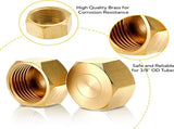 100 Pack Brass Compression Cap, Stop Value Caps, Drain Pipe Fittings for Hose Connector Nozzle V1259-DP01-A-1019