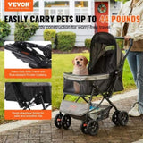 VEVOR Pet Stroller, 4 Wheels Dog Stroller Rotate Brakes, 44lbs Weight Capacity, Puppy Stroller V952-CWTCCGK4QSHSU0H92V0