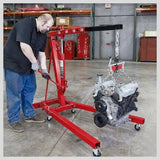 2-Ton Hydraulic Engine Crane Foldable Hoist Stand for Mobile Garage Lifting- Workshop Essential V465-SDY-97262