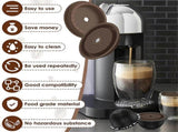 5Pcs Reusable Vertuo Coffee Pods with 2 Silicone Lids Spoon and Cleaning Brush V1263-JX-5719