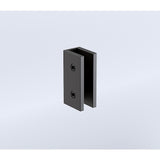 110cm Frameless Wall-to-Wall Shower Screen with Black Wall & Floor U Brackets, Brass Hinges & Square V63-856431