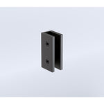 100x70cm Corner Frameless Shower Screen with Black Brackets and Brass Hinges, Square Double Pull V63-884161