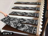 15 Pack Non-slip Stair Treads,Washable Safe Floor Rug,Protective Mat for Family Elderly Kids Pet V1366-AZ2-W-27995