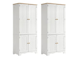 Artiss 2x Buffet Sideboard Pantry Cabinet Cupboard 6-Tiers Storage Shelves BERNE FURNI-P-MED-01-WH-ABX2