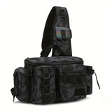 Camouflage Fishing Waist Bag Large Capacity Multi-layer Partition, Side Pockets & Winding Strap V1232-DGBDYB001