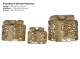 Christabelle Set of 3 Golden Christmas Gift Boxes LED Lights Indoor Holiday Decoration Ornament 112_MHA612