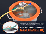 5 Gallon Vacuum Upgraded Tempered Glass Lid Vacuum Degassing 304 Stainless Steel V952-JSZKTJS5GALLH3CGUV0