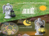 Solar-Powered Angel Lantern Outdoor Light, Resin Waterproof Garden Decorative Light, Walkway and V1265-AU-BY25042