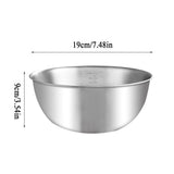 3-Piece Thickened Stainless Steel Mixing Bowl Set, 2000ml, 1200ml, and 700ml with Measurement Marks, V1370-AZ4-17200