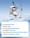 VEVOR Commercial Ice Crusher 100KG/H Electric Snow Cone Maker Shaved Ice Silver V952-SBJJGKYS220B670I5001V3