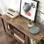 TV Console Unit with Open Storage Rustic Brown and Black Industrial V178-11666