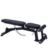 Powertrain Multi Workout Bench with Transport Wheels and Adjustable Backrest WBD-JX-190