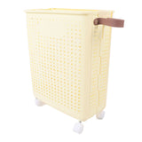 Slim Laundry Basket Foldable Space Saving Sturdy PP Plastic Narrow Clothes Hamper for Bathroom V1294-YM0901-3117240333312