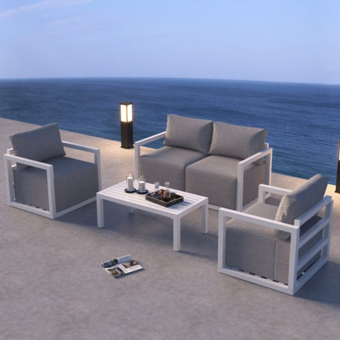 Alfresco Serenity Outdoor Lounge Set – White V264-OTF-543A-WHE-5PC