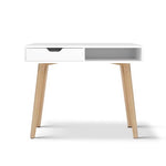 Artiss Computer Desk Drawer Cabinet Shelf White 90CM FURNI-G-DESK-1600-WH-WD