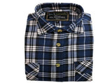 Mens Half Placket Flannelette Long Sleeve Pullover Shirt 100% Cotton Check Authentic Flannel V563-FS-HP18-BKPURPLE99-S
