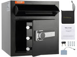 2.5 Cub Depository Safe, Deposit Safe with Drop Slot, Electronic Code Lock and 2 Emergency Keys, V952-LCSBXX25L000IZ30IV0