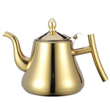 Golden Stainless Steel Teapot with Inner Strainer for Kitchen Use Easy Grip V1192-AZ-W-29742