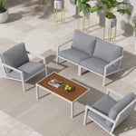 Aidan Garden Furniture Set in White — 5 pieces V264-OTF-544A-WHE-5PC