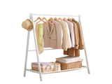 Levede Clothes Rack Wooden Wardrobe White CR1005-WH
