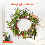 VEVOR Artificial Decorative Wreath 55.88 cm Pink Green with Daisies Year Round V952-ZSHH22INCHCJY8KMFV0
