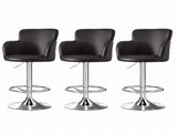 Artiss 3x Bar Stools Counter Chairs Swivel Adjustable Tub PU Leather Brown BA-K-7200-BRX3