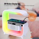 Bluetooth Rechargeable Speaker - Wireless Phone Charging LED Lamp Alarm Clock V238-SUPDZ-40832907182160