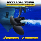 Outboard Propeller, Replace for OEM 3587522, 4-Blade 14 1/4" x 19" Pitch Aluminium Boat Propeller, V952-CLXJH41414X19DFBXV0