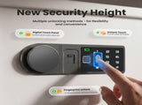 Wendlon White Safe Box Touch Screen with Fingerprint/Electronic Password, Backlit Keypad, LED Light, V1411-AU000025F