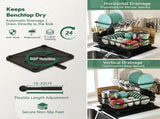 CARLA HOME 2 tier Dish Drying Rack with Drainboard & Utensil Holder for Kitchen V178-36538