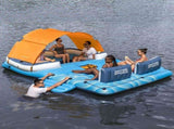 Bestway Pool Float Island Inflatable Lounge 6-person Raft Seat Canopy BW-FLOAT-43105-BUOG