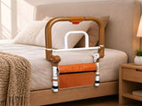 Levede Bed Rail Foldable 2 Handle Adjustable Height Non-Slip Grip Orange BRL1006-AU
