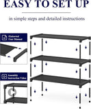Shoe Rack - 3-Tier Storage Rack - Stackable - 27.5 Inch Wide - Black V1188-ZXY-131-364